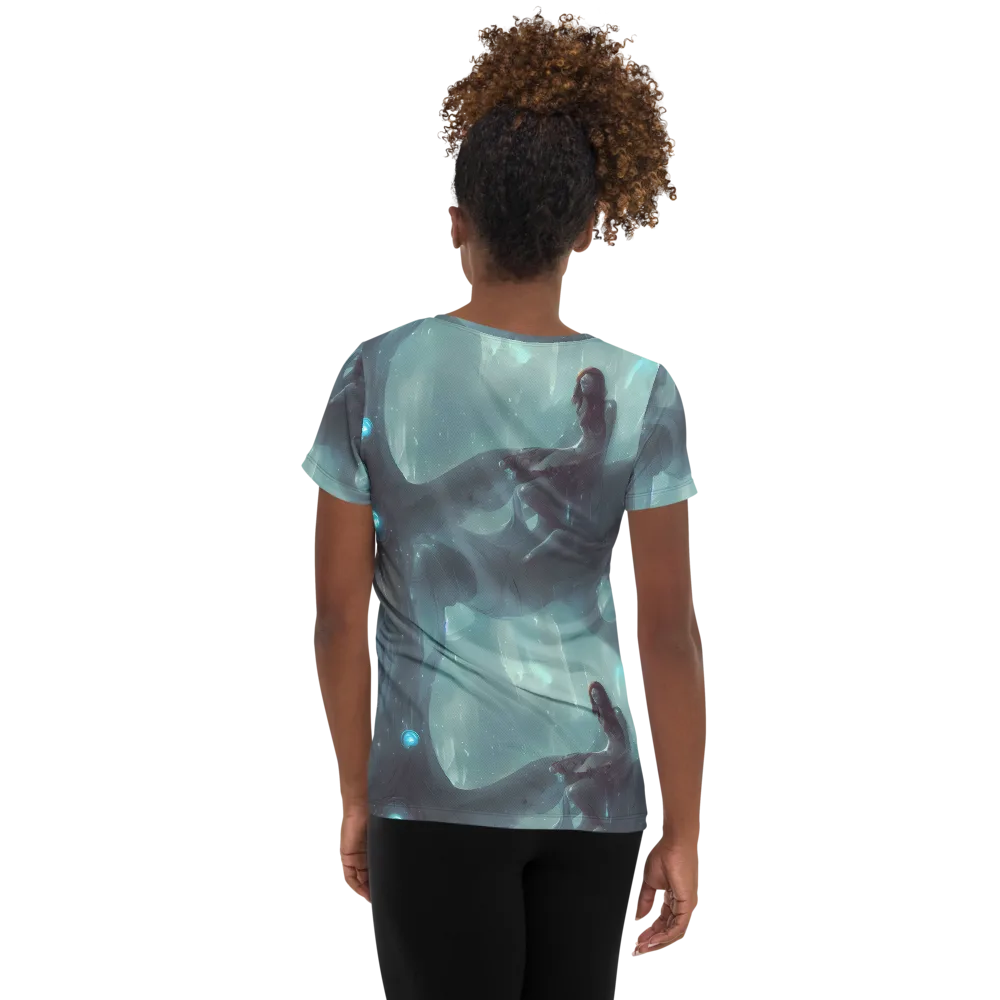 Liquid Serenity on Women's Athletic T-Shirt — Back