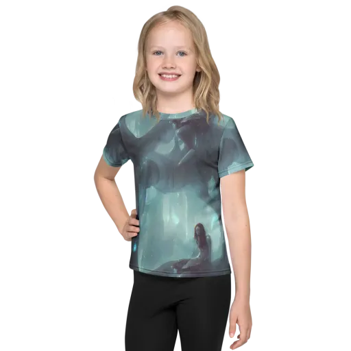 Liquid Serenity on a Kids Crew Neck T-Shirt