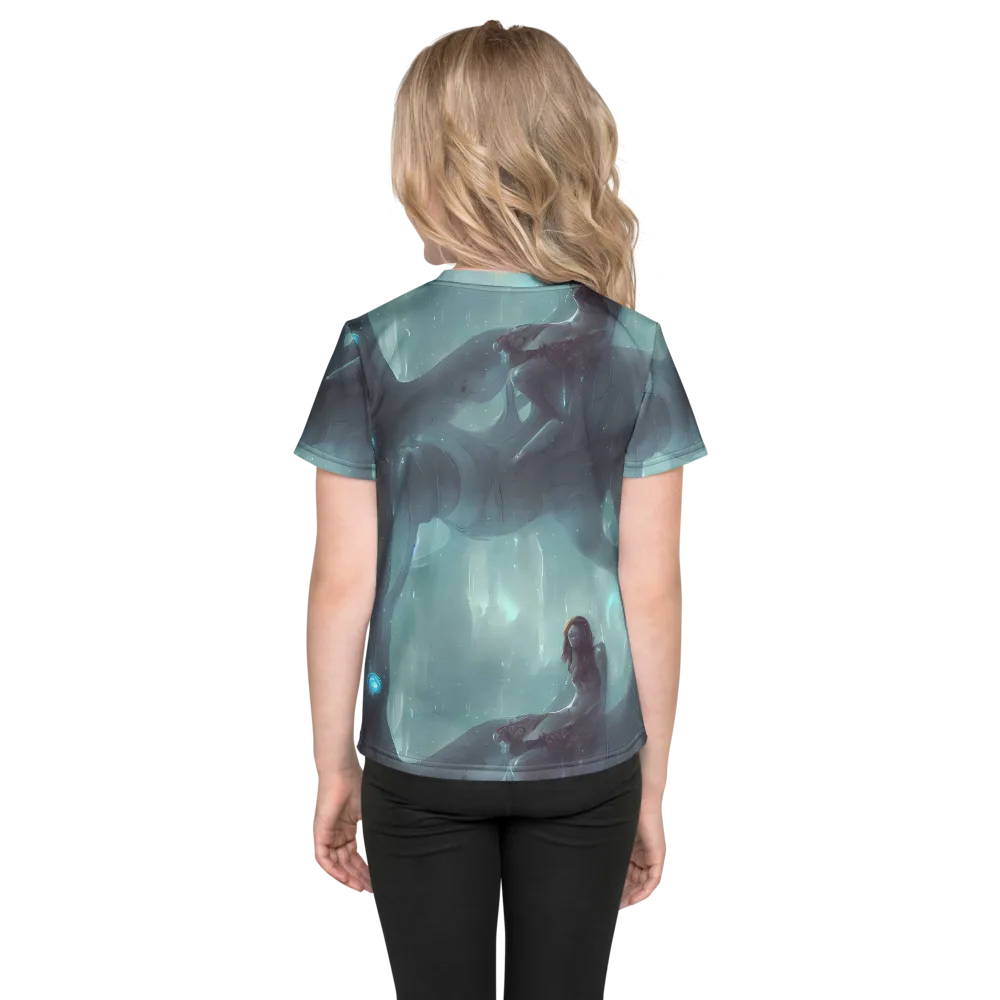 Liquid Serenity on Kids Crew Neck T-Shirt — Back