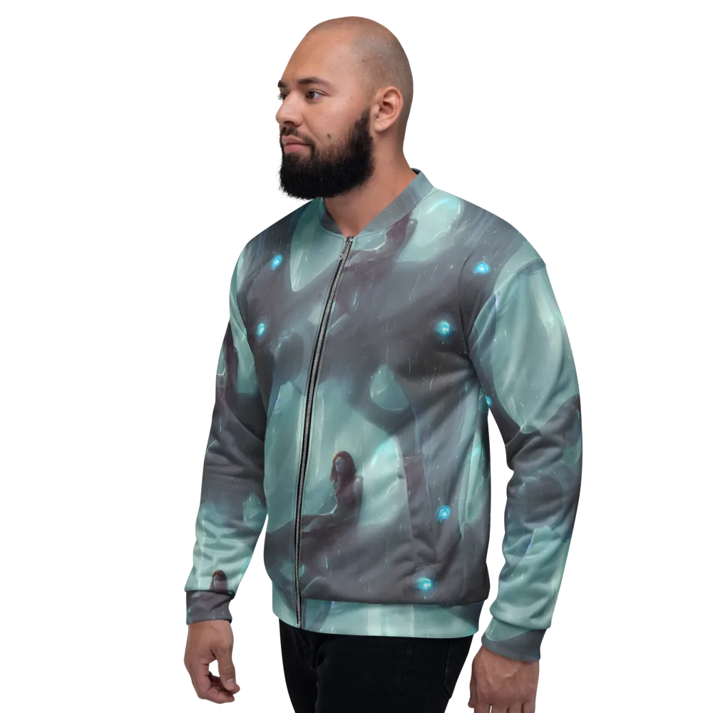 Liquid Serenity on Bomber Jacket — Left