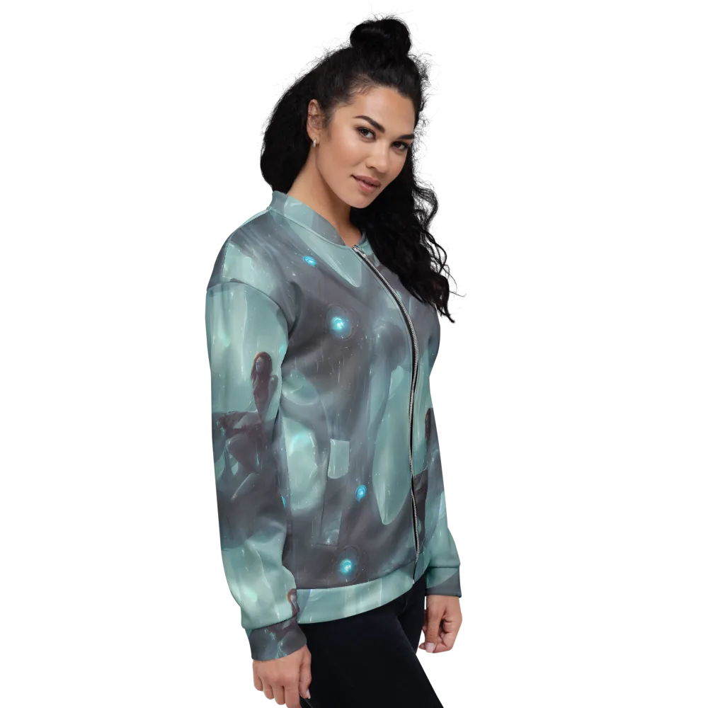Liquid Serenity on Bomber Jacket — Right