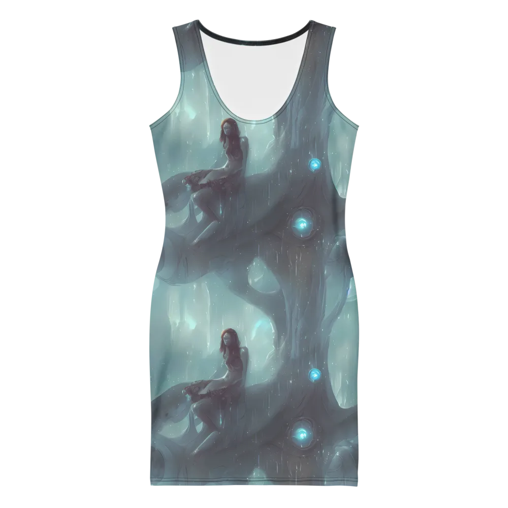 Liquid Serenity on Bodycon Dress — Front
