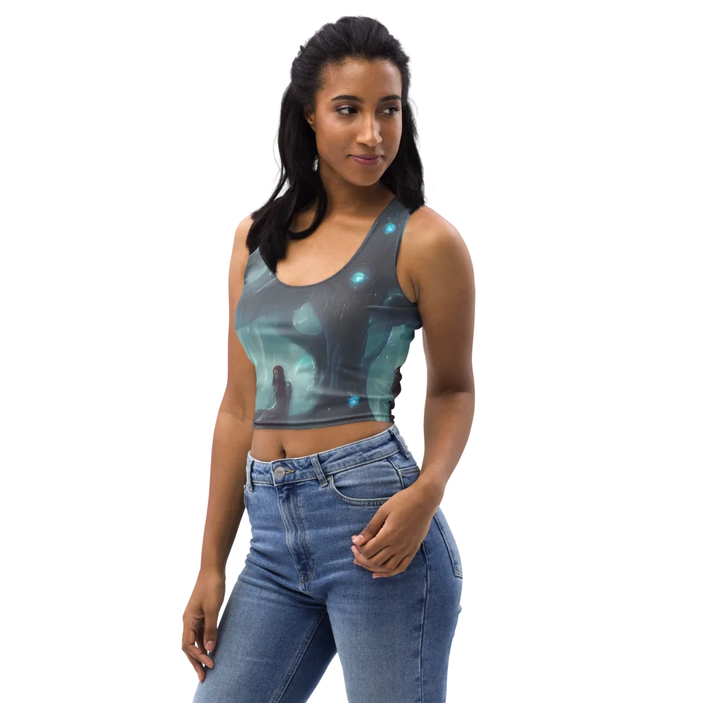 Liquid Serenity on Crop Top — Left Front
