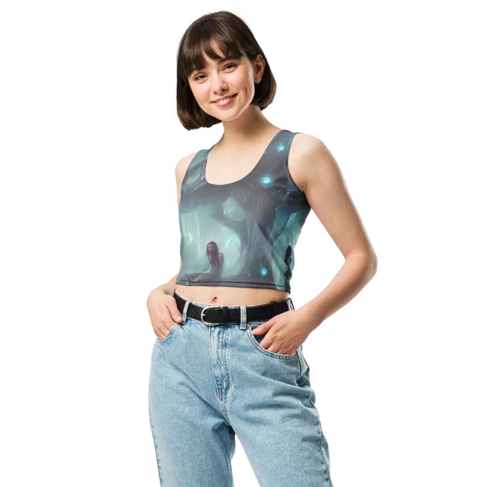 Liquid Serenity on Crop Top — Front