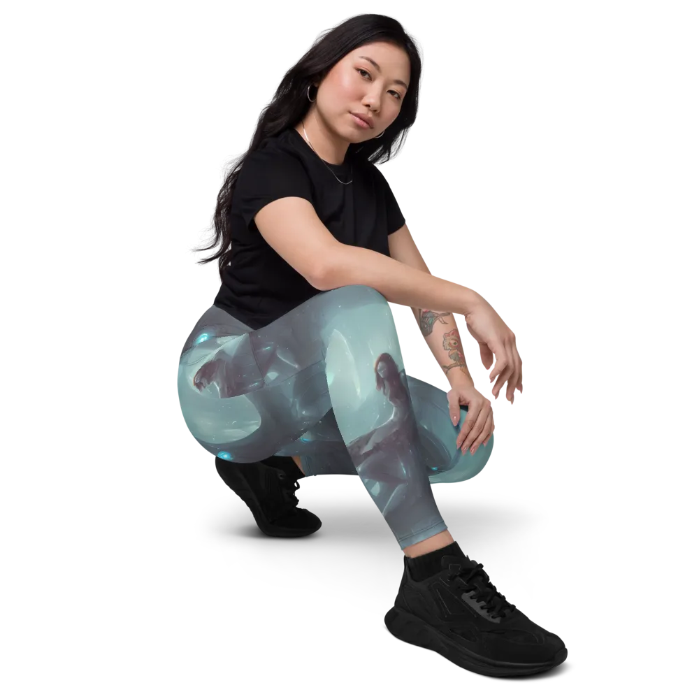Liquid Serenity on Leggings with Pockets — Right Front