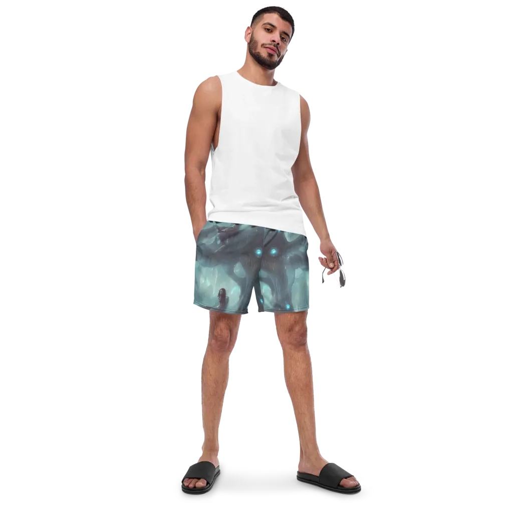 Liquid Serenity on Swim Trunks — Front