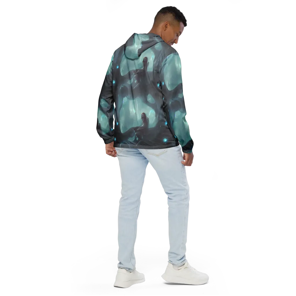 Liquid Serenity on Men's Windbreaker — Back