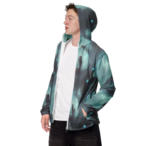 Liquid Serenity on a Men's Windbreaker
