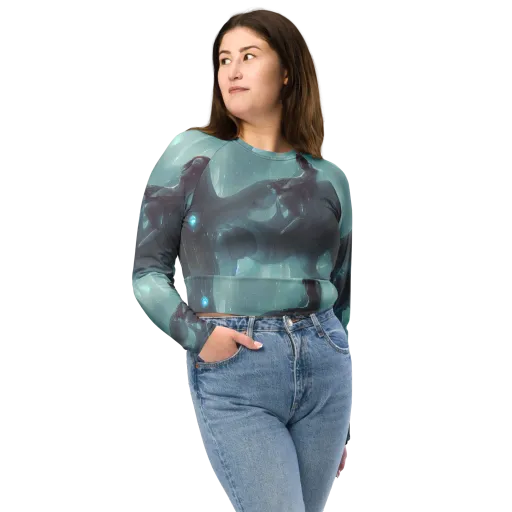 Liquid Serenity on a Long Sleeve Crop Top