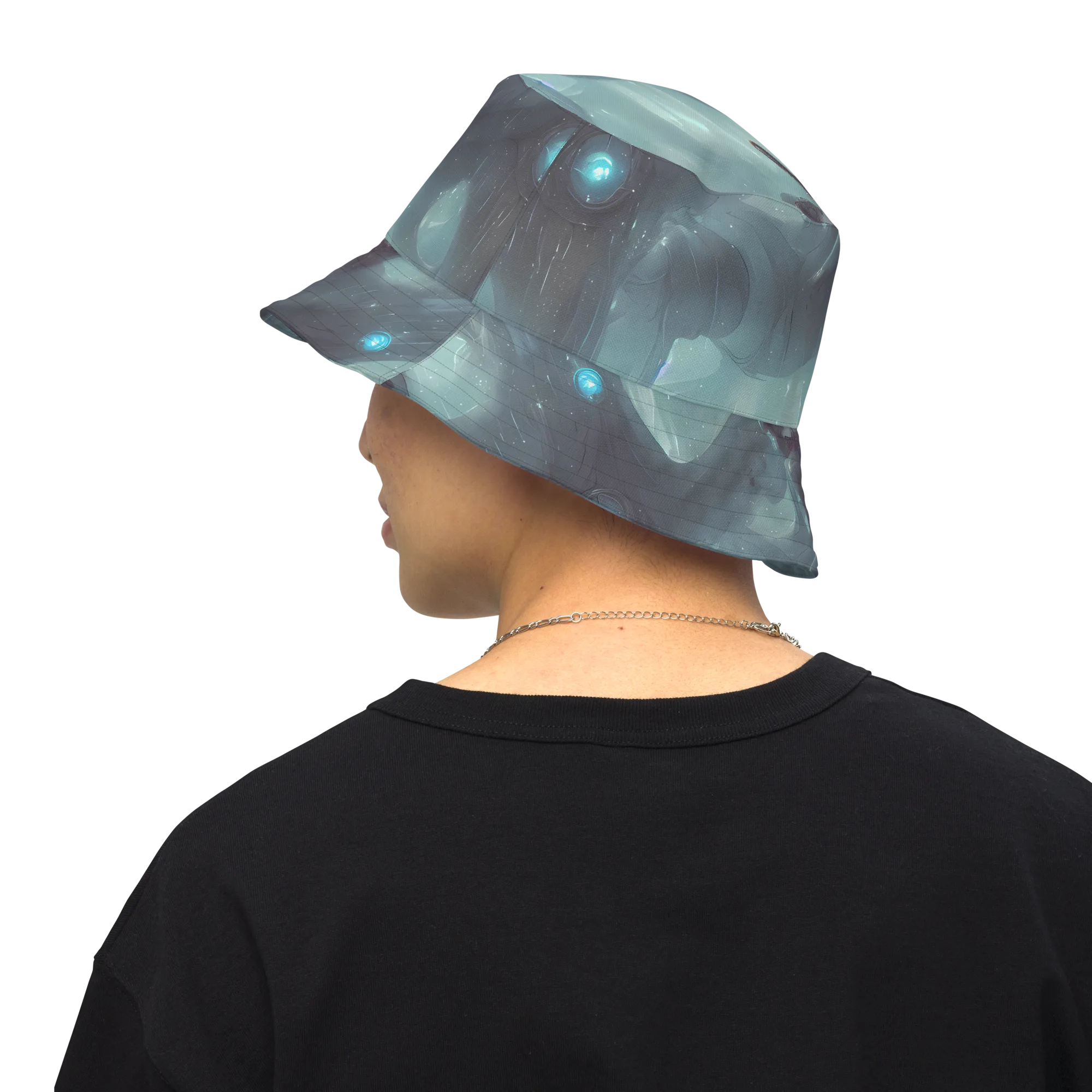 Liquid Serenity on Reversible Bucket Hat — Back Inside