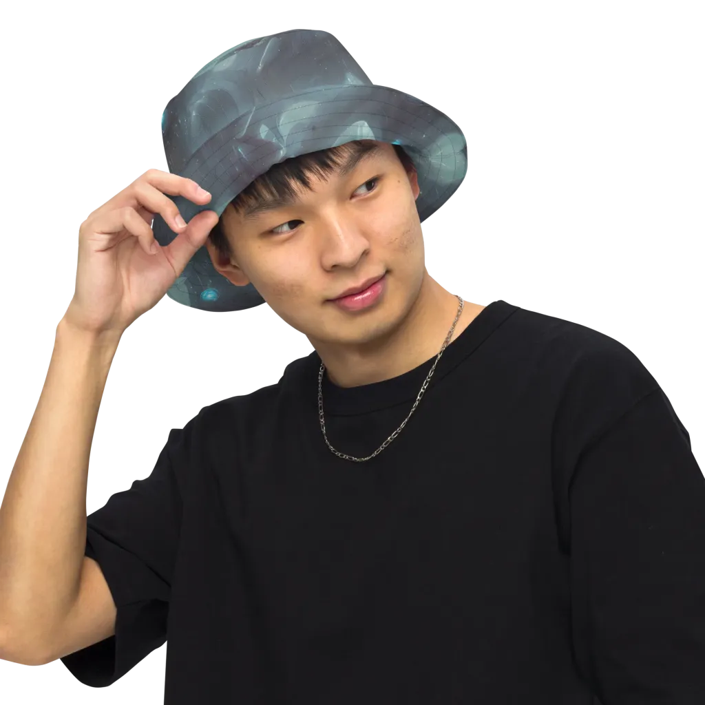Liquid Serenity on Reversible Bucket Hat — Front Inside