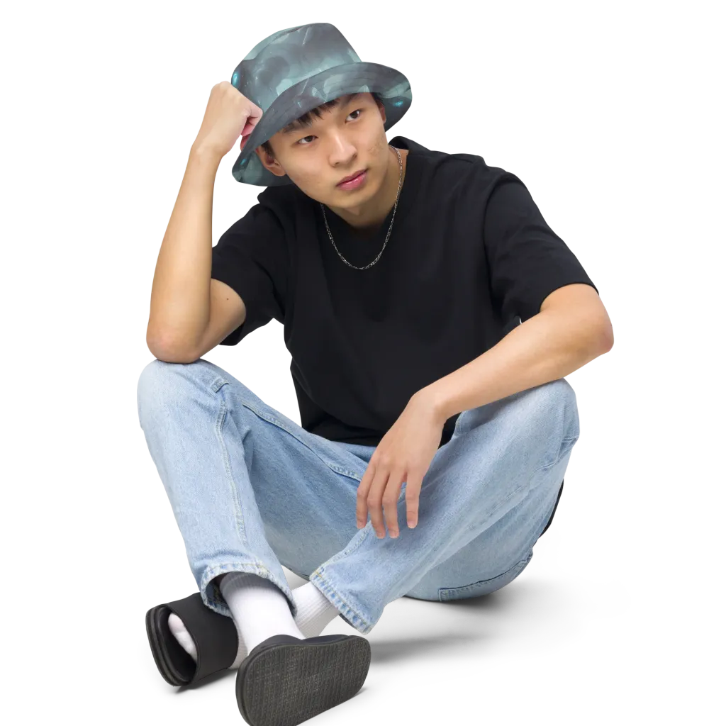 Liquid Serenity on Reversible Bucket Hat — Front 2 Inside