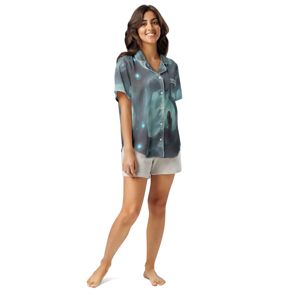 Liquid Serenity on Women's Short Sleeve Pajama Top — Front