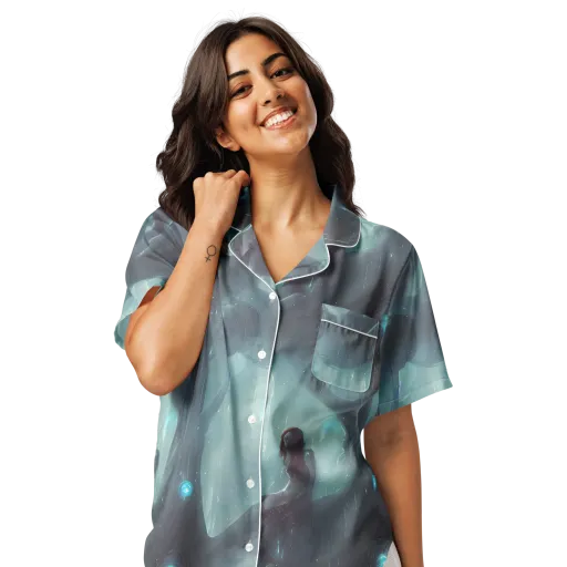 Liquid Serenity on a Women's Short Sleeve Pajama Top