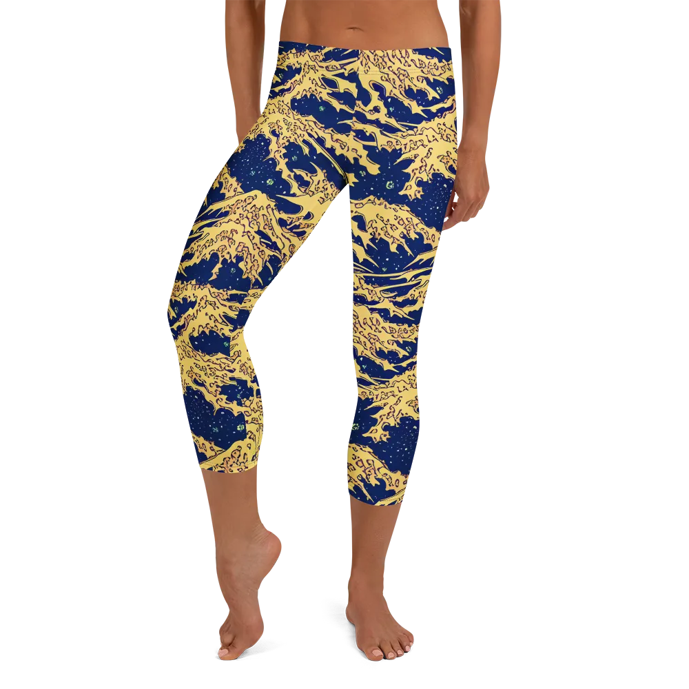 Celestial Ridge on Capri Leggings — Front