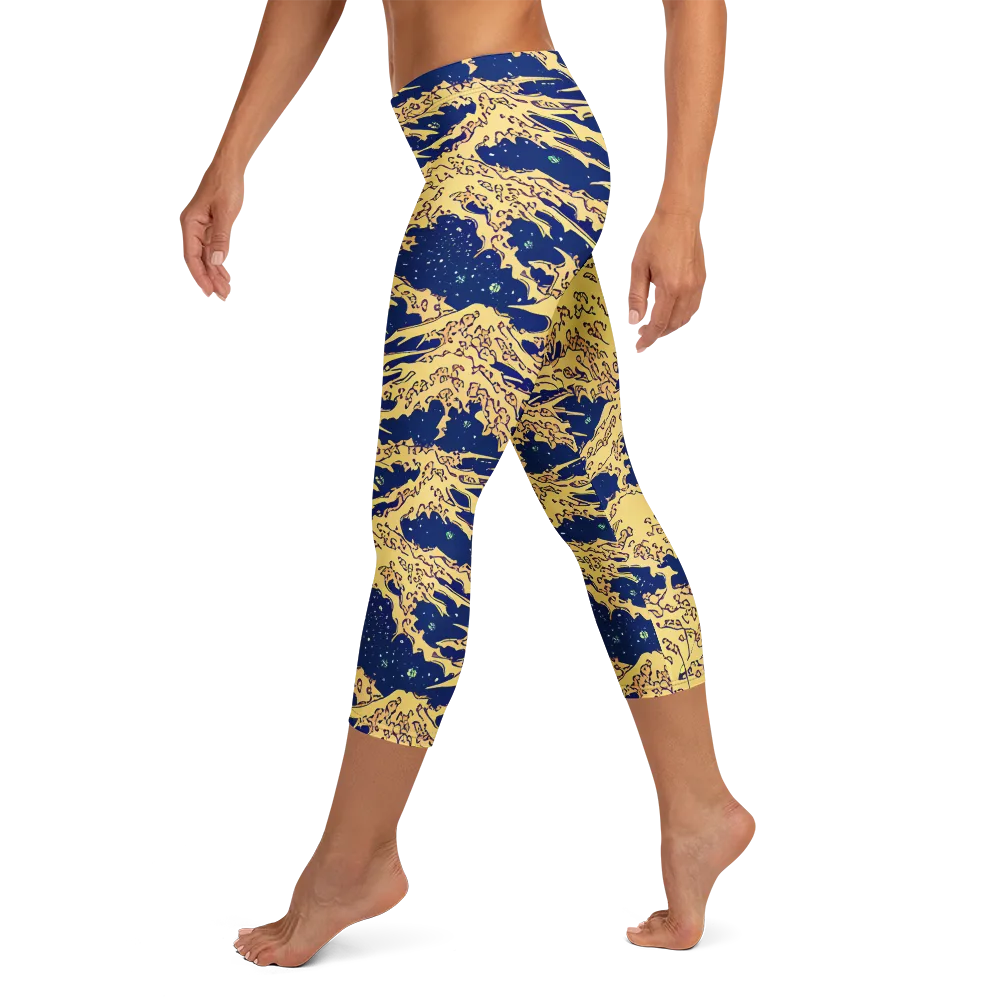 Celestial Ridge on Capri Leggings — Left