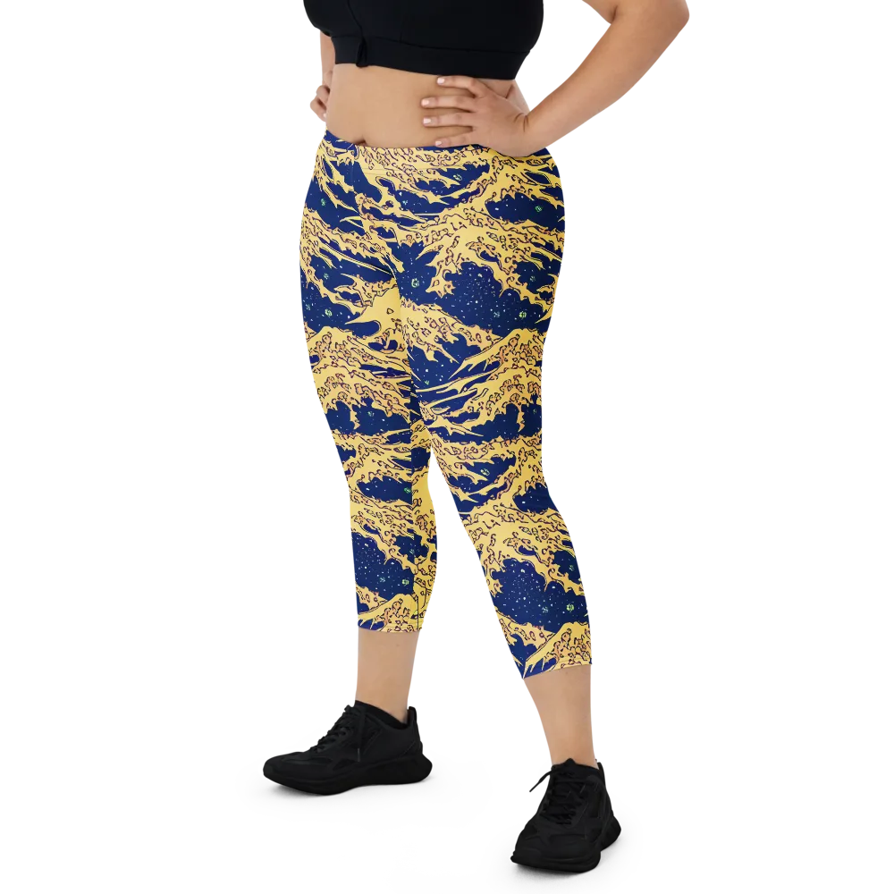 Celestial Ridge on Capri Leggings — Front