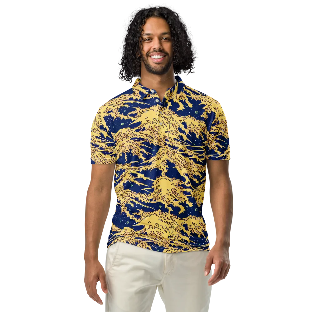 Celestial Ridge on Men's Slim Fit Polo Shirt — Front