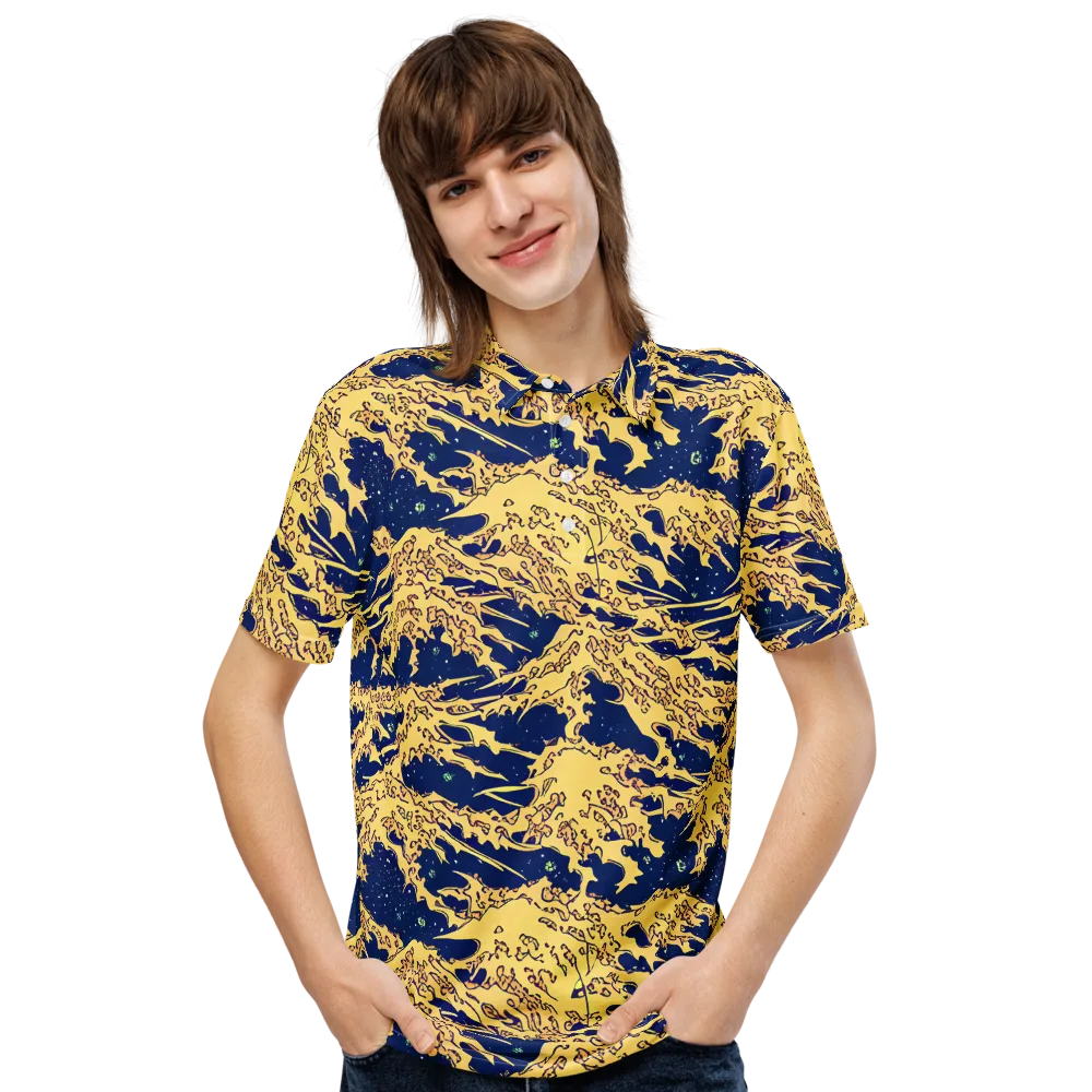 Celestial Ridge on Men's Slim Fit Polo Shirt — Front