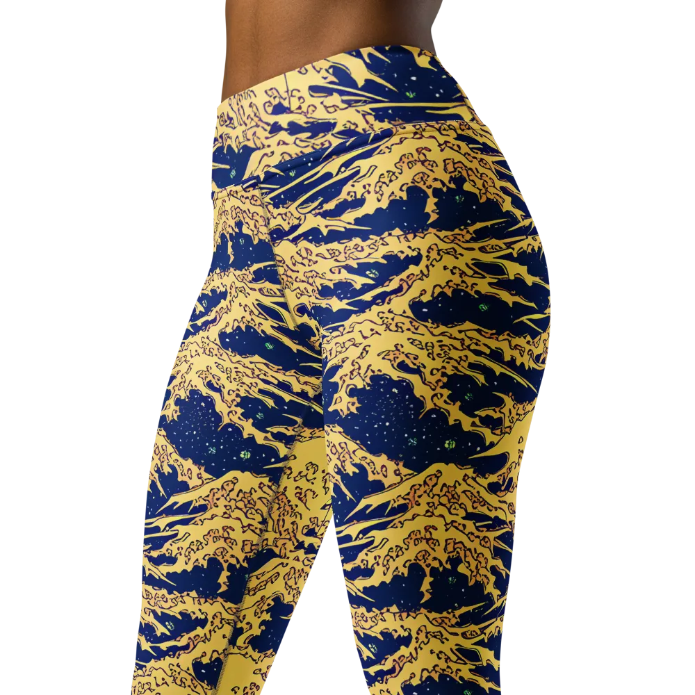 Celestial Ridge on Yoga Leggings — Left Front