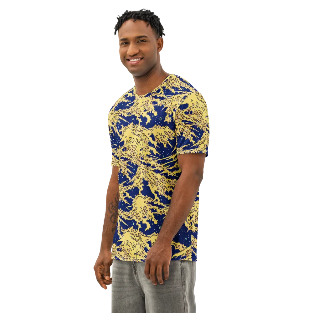 Celestial Ridge on Men's Cotton Crew Neck T-Shirt — Left Front