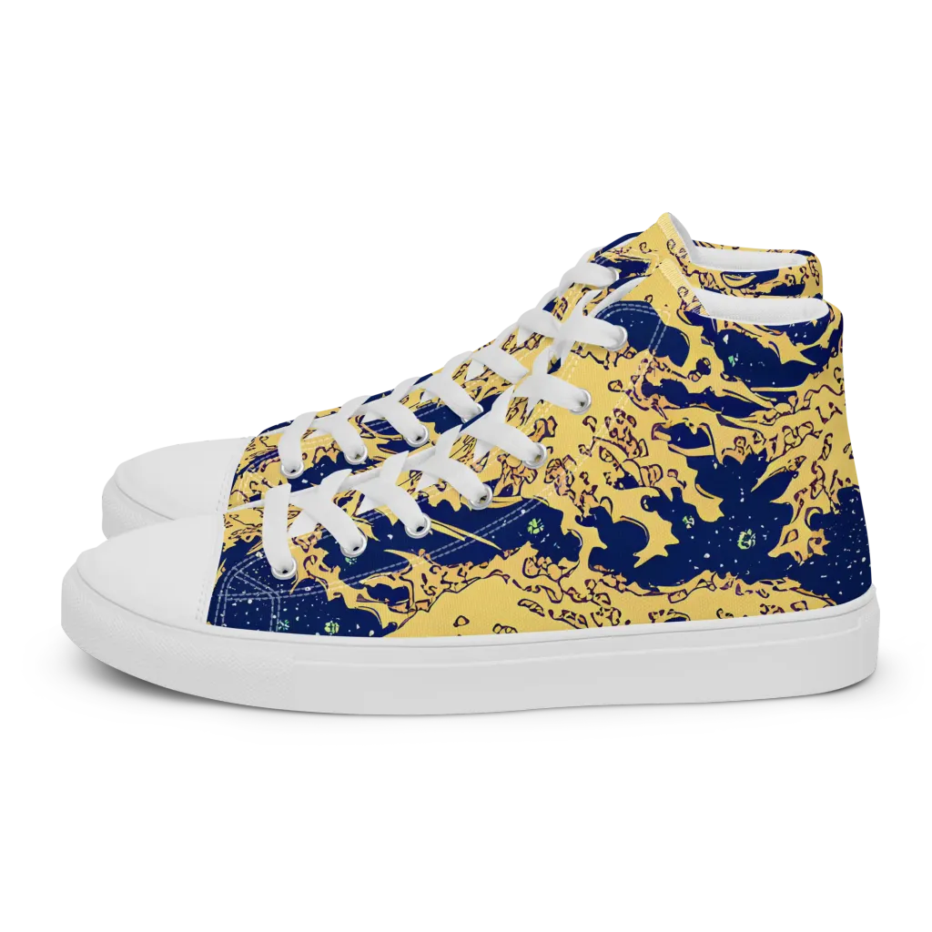 Celestial Ridge on Men's High Top Canvas Shoes — Left
