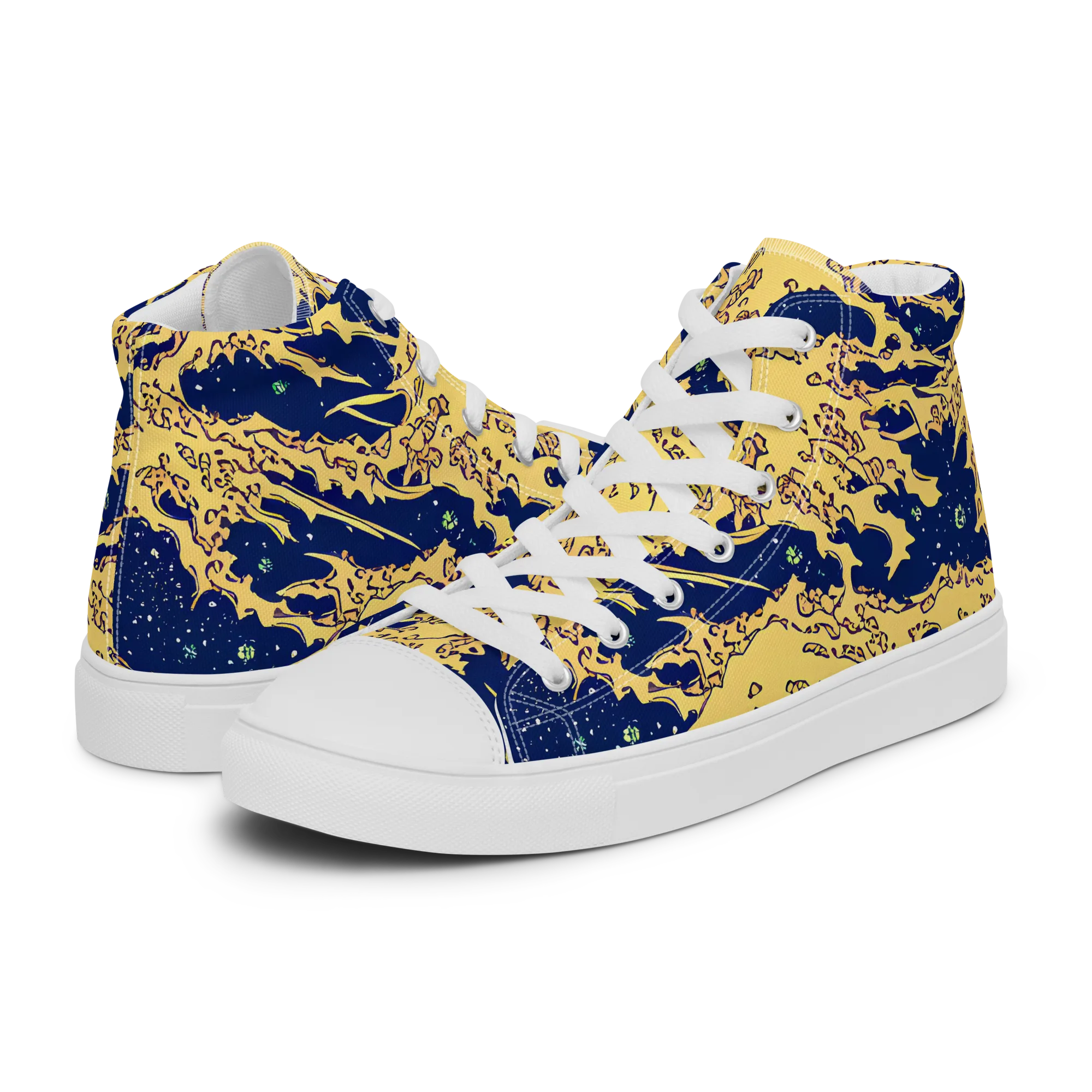 Celestial Ridge on Men's High Top Canvas Shoes — Left