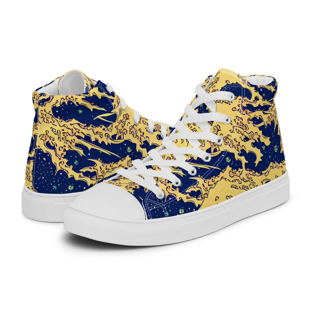 Celestial Ridge on Men's High Top Canvas Shoes — Left