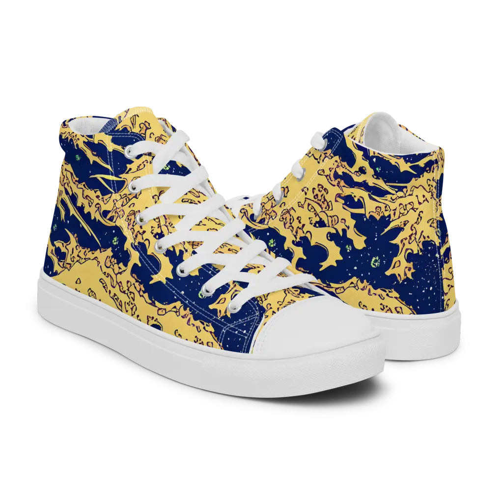 Celestial Ridge on Men's High Top Canvas Shoes — Right