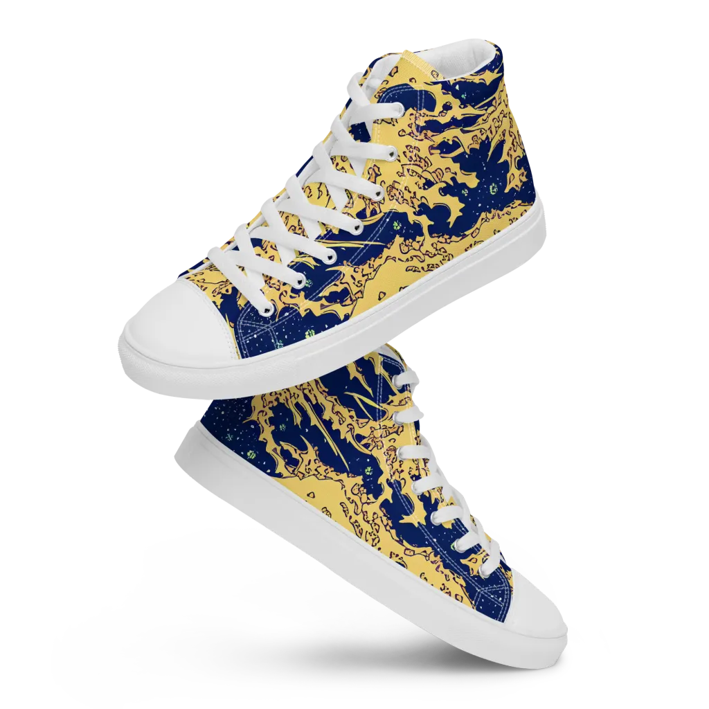 Celestial Ridge on Men's High Top Canvas Shoes — Front
