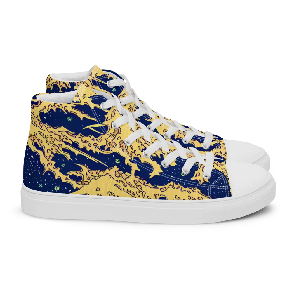 Celestial Ridge on Women's High Top Canvas Shoes — Right