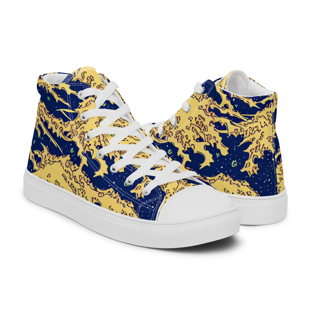 Celestial Ridge on Women's High Top Canvas Shoes — Right