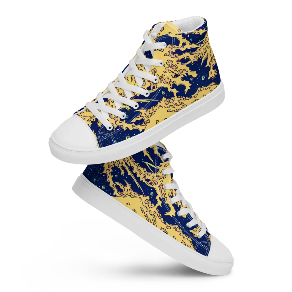 Celestial Ridge on Women's High Top Canvas Shoes — Front
