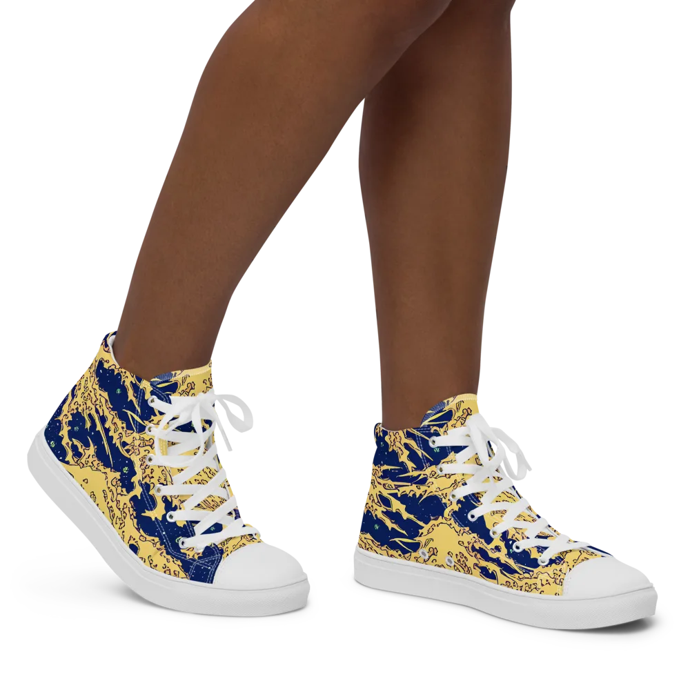 Celestial Ridge on Women's High Top Canvas Shoes — Right