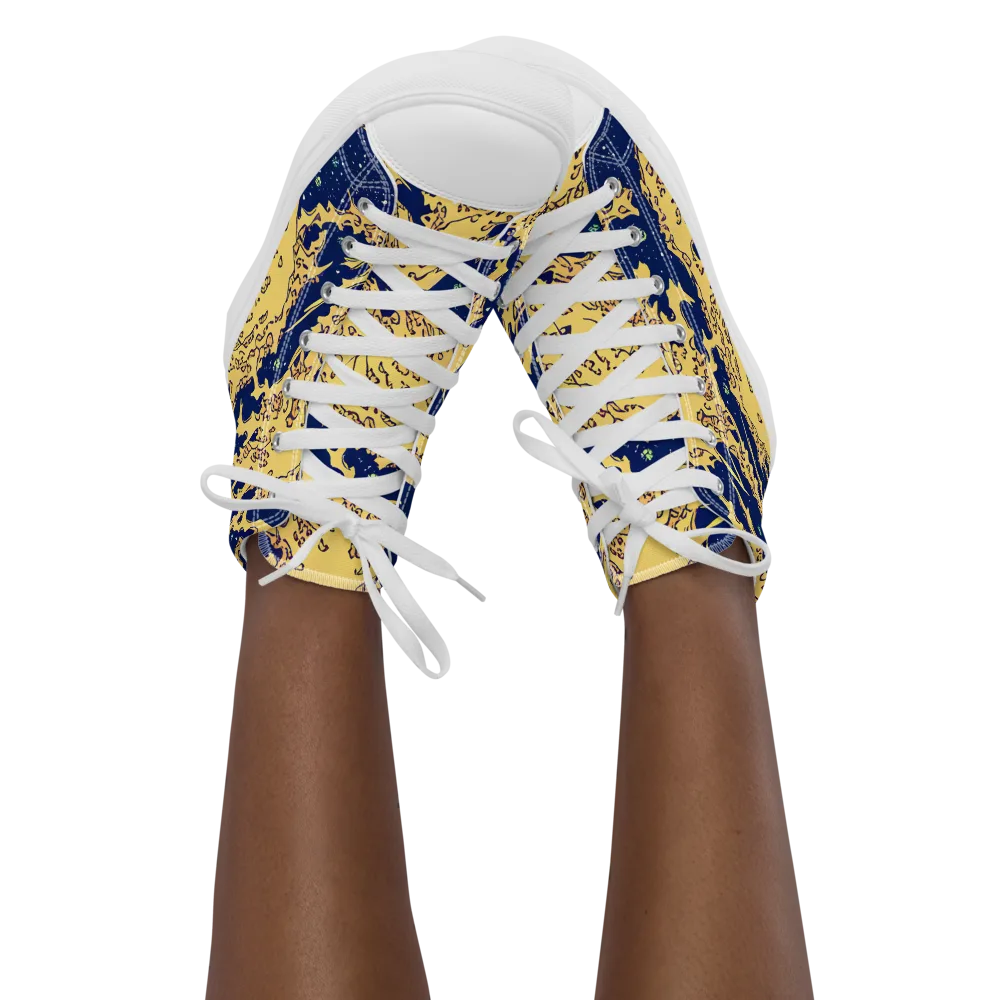Celestial Ridge on Women's High Top Canvas Shoes — Front