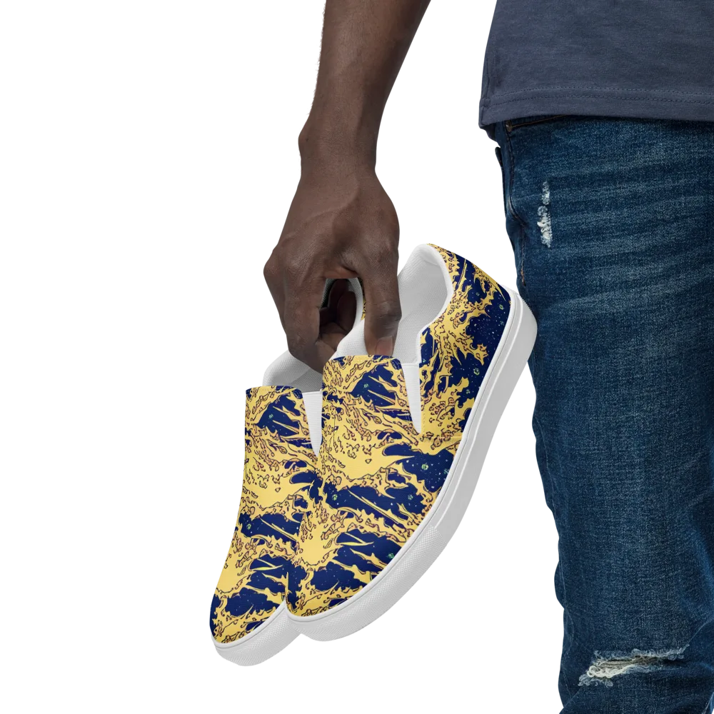 Celestial Ridge on Men's Slip-On Canvas Shoes — Left Front