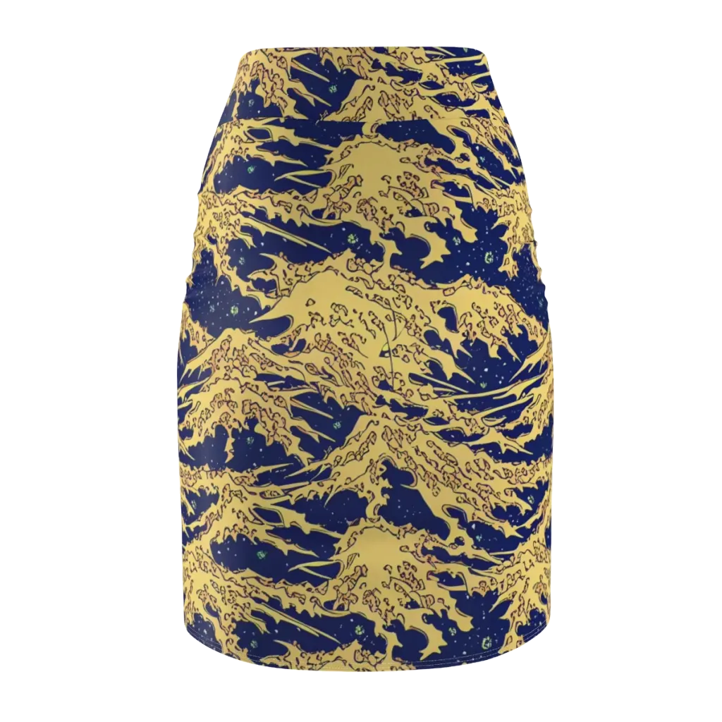 Celestial Ridge on Pencil Skirt — Back