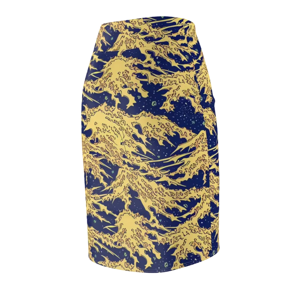 Celestial Ridge on Pencil Skirt — Back Side