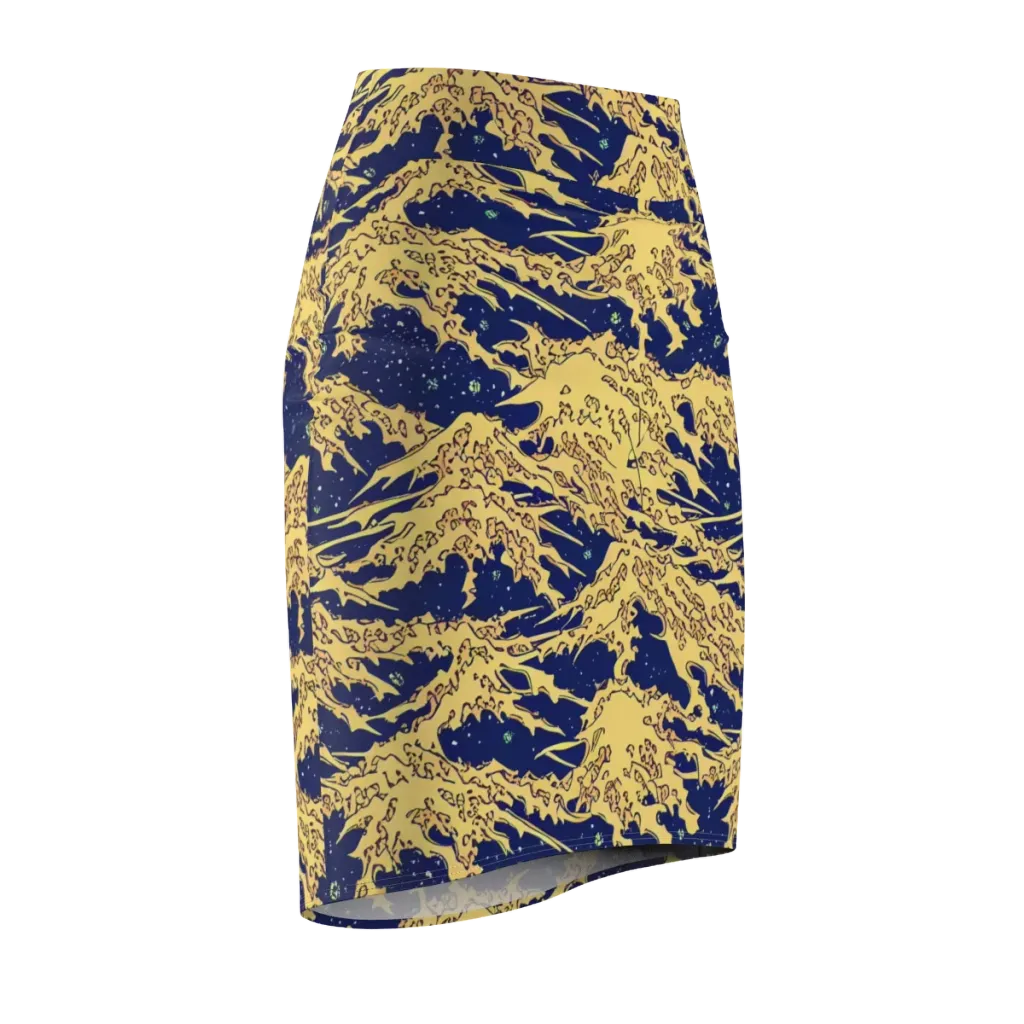 Celestial Ridge on Pencil Skirt — Front Side