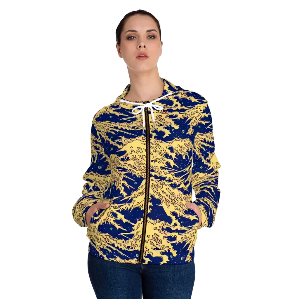 Celestial Ridge on Women's Full-Zip Hoodie — Front On Person