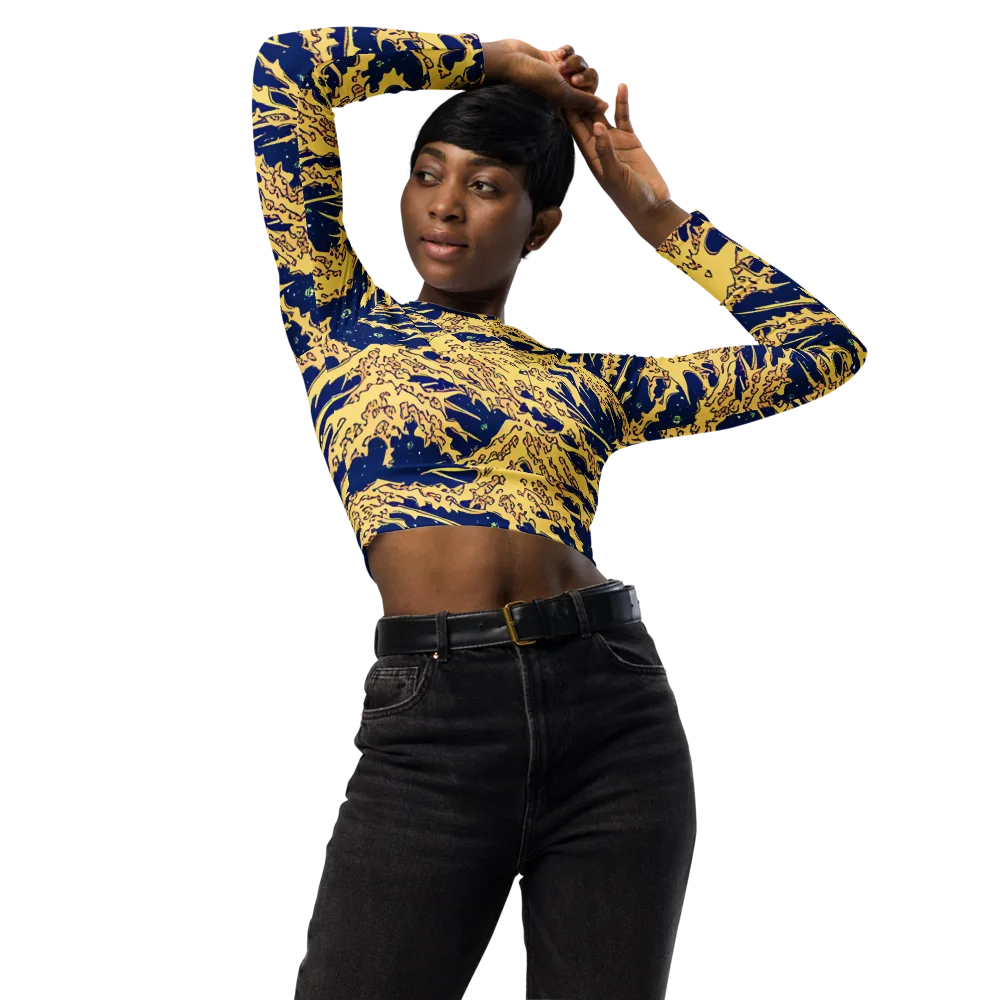Celestial Ridge on Long Sleeve Crop Top — Front