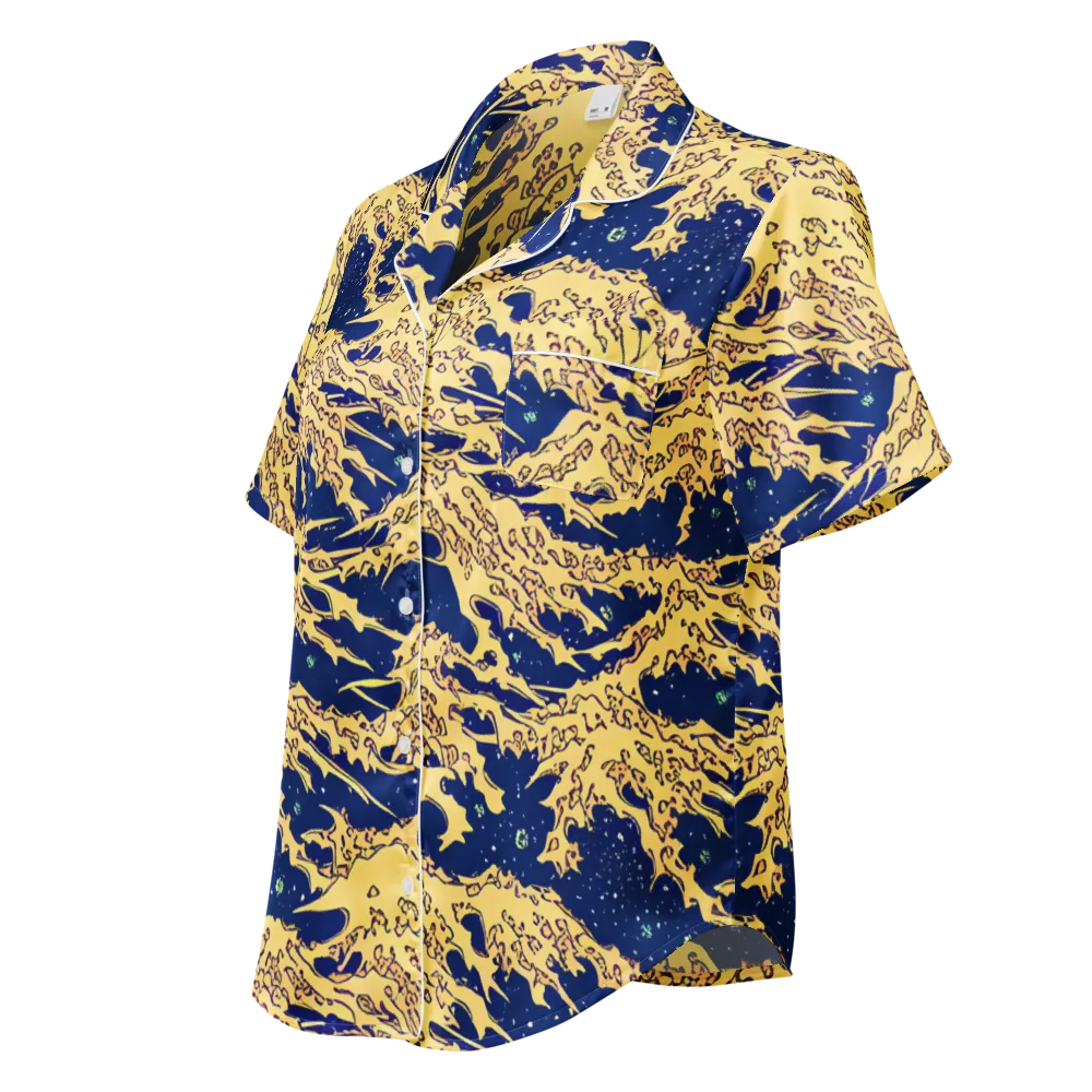 Celestial Ridge on Women's Short Sleeve Pajama Top — Left Front