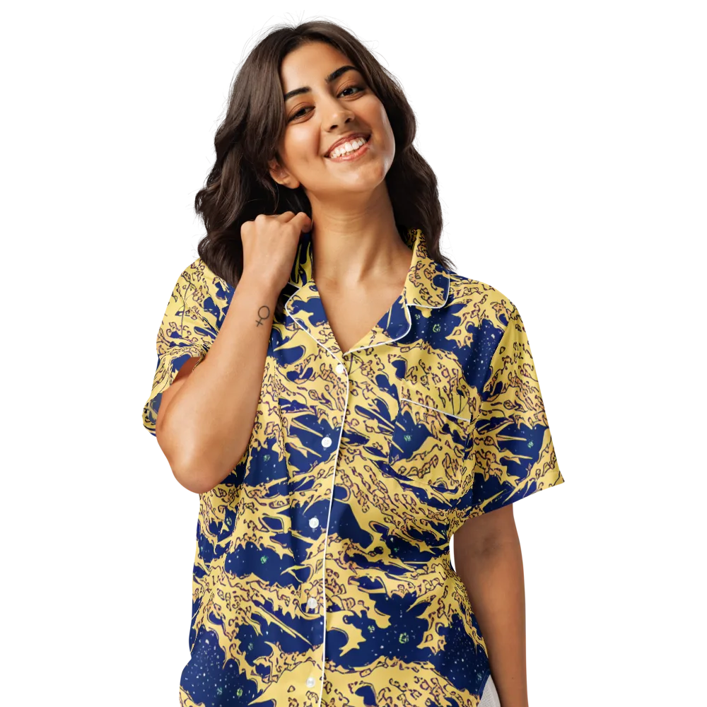 Celestial Ridge on Women's Short Sleeve Pajama Top — Front