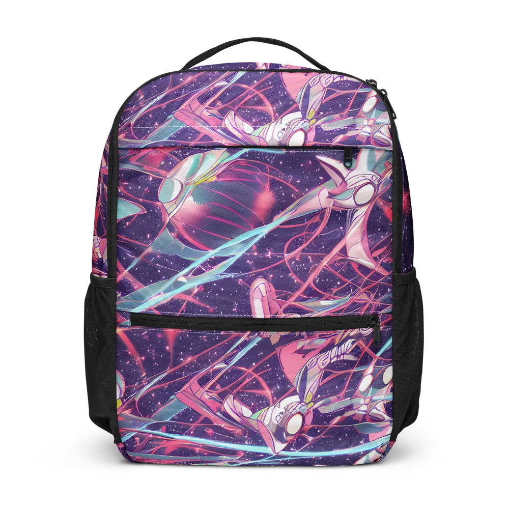 Neo-Tokyo Twirl on Utility Backpack — Front
