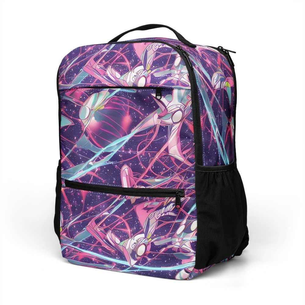 Neo-Tokyo Twirl on Utility Backpack — Left Front