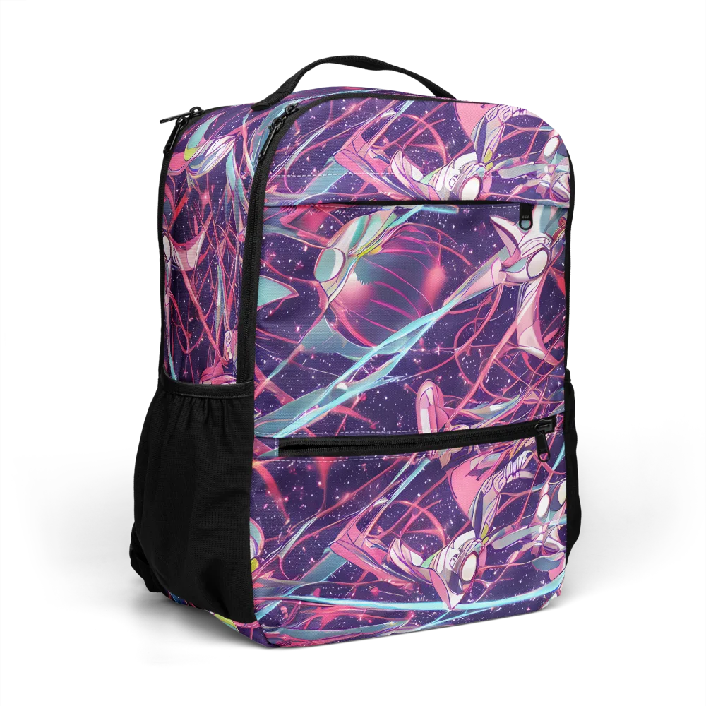 Neo-Tokyo Twirl on Utility Backpack — Right Front
