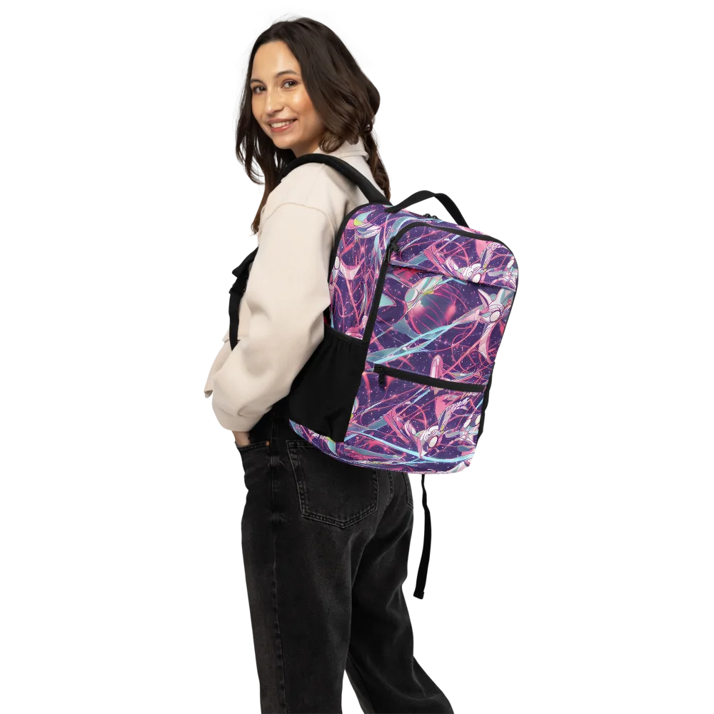 Neo-Tokyo Twirl on Utility Backpack — Back