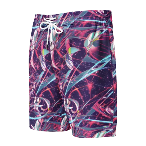 Neo-Tokyo Twirl on a Men's Board Shorts