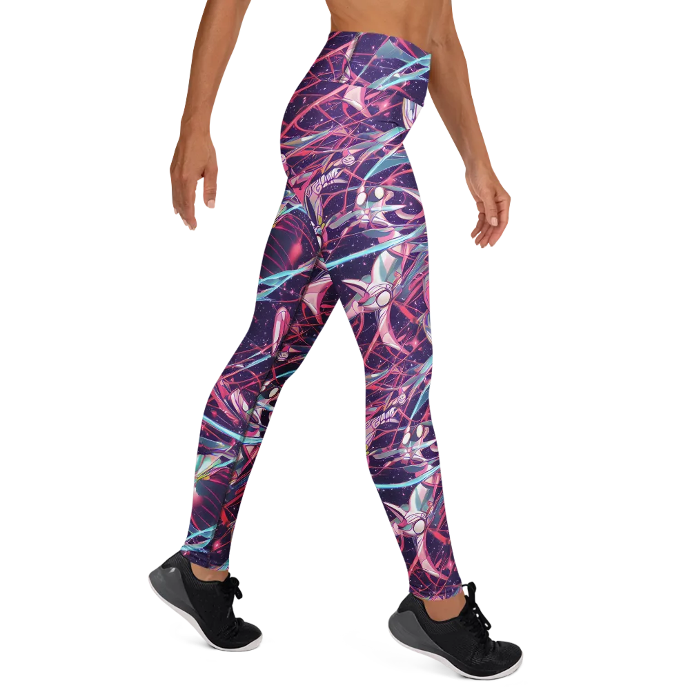 Neo-Tokyo Twirl on Yoga Leggings — Right