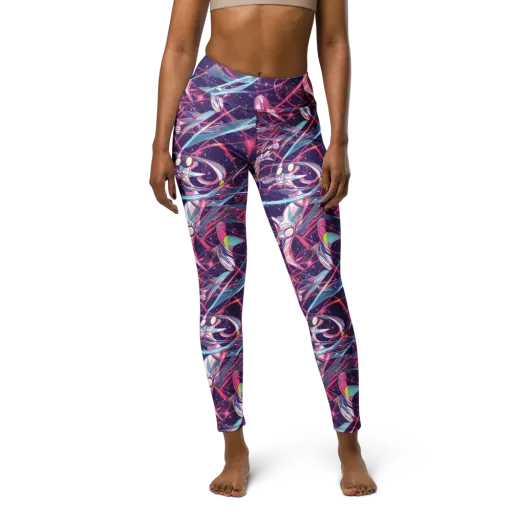 Neo-Tokyo Twirl on a Yoga Leggings